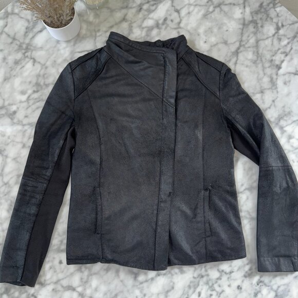T TAHARI Lamb Leather Jacket – Black – Size M - Picture 2 of 7